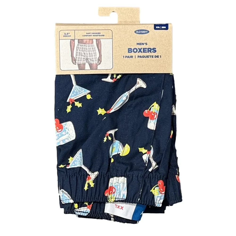 Mens Christmas Cocktail Boxer Shorts - Size XXL - Old Navy - NWT